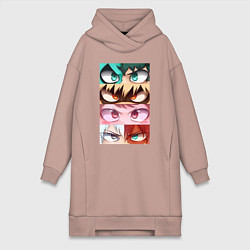 Женское худи-платье MY HERO ACADEMIA MHA, цвет: пыльно-розовый
