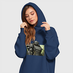 Женское худи-платье Fallout x Skyrim, цвет: тёмно-синий — фото 2