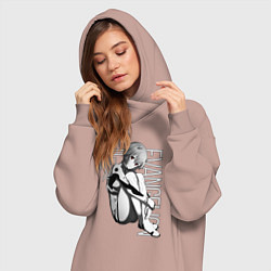 Женское худи-платье Евангелион, цвет: пыльно-розовый — фото 2