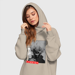 Женское худи-платье ТОКИЙСКИЙ ГУЛЬ, цвет: миндальный — фото 2