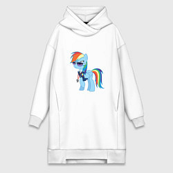 Женское худи-платье Pony - Rainbow Dash, цвет: белый