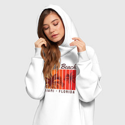 Женское худи-платье Майами - Флорида, цвет: белый — фото 2