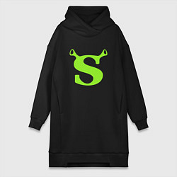 Женское худи-платье Shrek: Logo S, цвет: черный