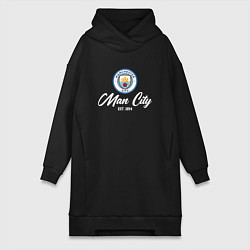 Женское худи-платье MAN CITY EST 1894, цвет: черный