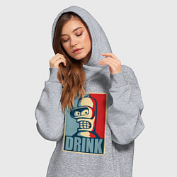 Женское худи-платье Bender, цвет: меланж — фото 2