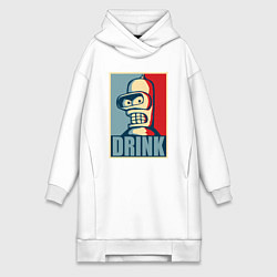 Женское худи-платье Bender, цвет: белый