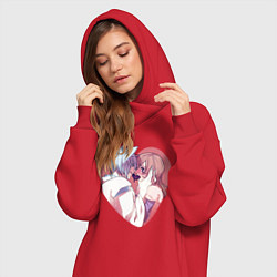 Женское худи-платье Tomoe and Nanami KIss, цвет: красный — фото 2