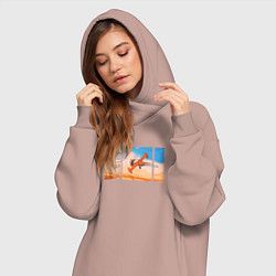 Женское худи-платье Cowboy Bebop, цвет: пыльно-розовый — фото 2