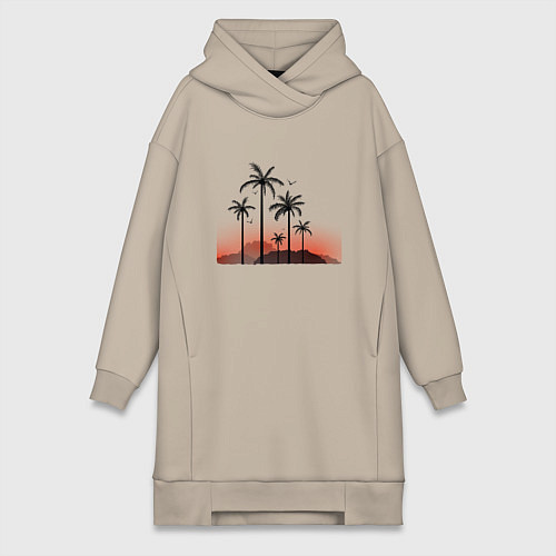 Женская толстовка-платье Palm tree / Миндальный – фото 1