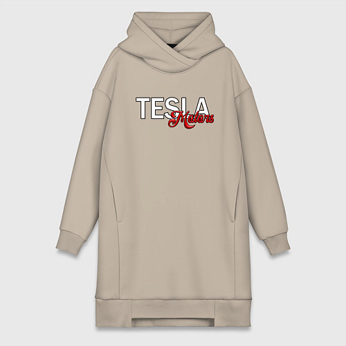 Женская толстовка-платье TESLA MOTORS ТЕСЛА / Миндальный – фото 1