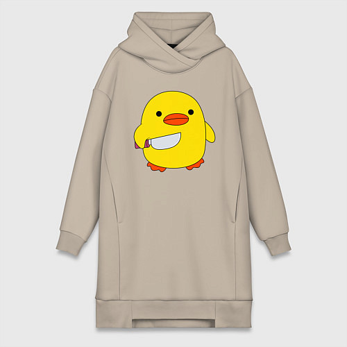 Женская толстовка-платье УТКА С НОЖОМ КРУГЛЯШ / Миндальный – фото 1