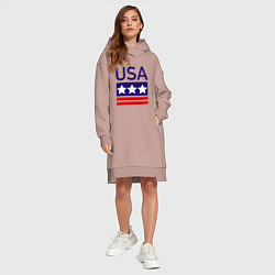 Женское худи-платье USA, цвет: пыльно-розовый — фото 2
