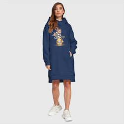 Женское худи-платье Крутой Монк, цвет: тёмно-синий — фото 2