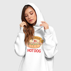 Женское худи-платье Delicious Hot Dog, цвет: белый — фото 2