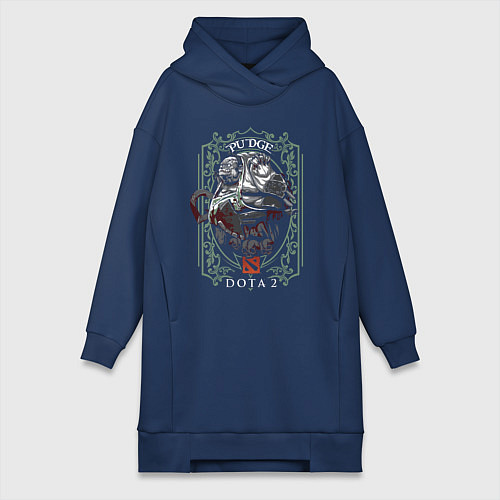 Женская толстовка-платье ПУДЖ ДОТА 2 PUDGE DOTA 2 / Тёмно-синий – фото 1