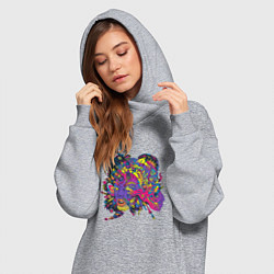 Женское худи-платье Мысли наружу, цвет: меланж — фото 2