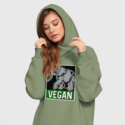 Женское худи-платье Vegan elephant, цвет: авокадо — фото 2