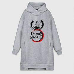 Женское худи-платье ИНОСКЕ ХАШИБИРА КЛИНОК РАССЕКАЮЩИЙ ДЕМОНОВ Z, цвет: меланж