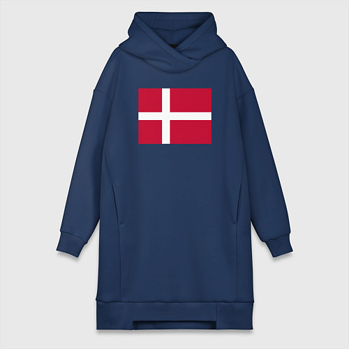 Женская толстовка-платье Дания Флаг Дании / Тёмно-синий – фото 1