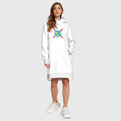 Женское худи-платье Covid Volleyball, цвет: белый — фото 2