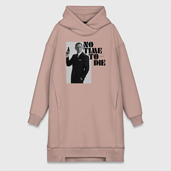 Женское худи-платье Не время умирать No Time To D, цвет: пыльно-розовый
