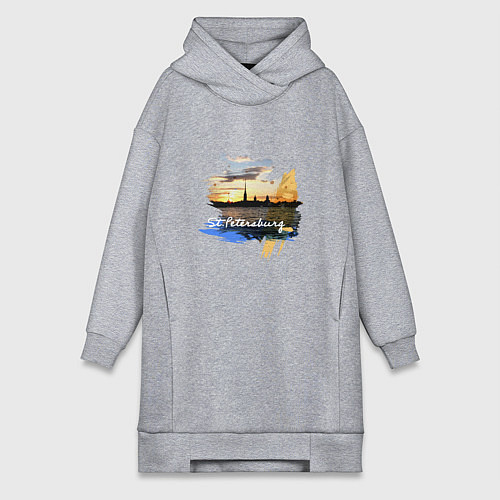 Женская толстовка-платье Travel Санк-Петербург / Меланж – фото 1