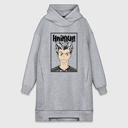 Женское худи-платье Котаро Бокуто Haikyuu!!, цвет: меланж