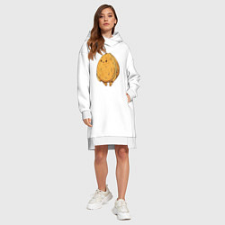 Женское худи-платье Грецкий орех, цвет: белый — фото 2