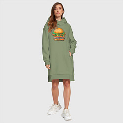 Женское худи-платье Даблмак, цвет: авокадо — фото 2