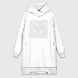 Женское худи-платье White cat illusion, цвет: белый