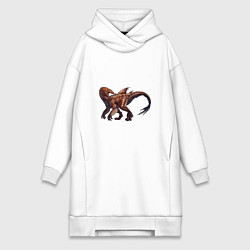 Женское худи-платье Сегнозавр, цвет: белый