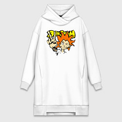 Женское худи-платье Элизиум рыжий, цвет: белый