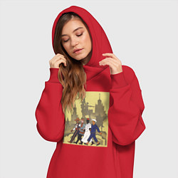 Женское худи-платье Все люди братья! Москва 1957, цвет: красный — фото 2