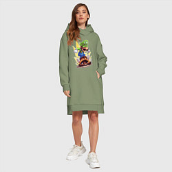 Женское худи-платье Angry Luigi, цвет: авокадо — фото 2