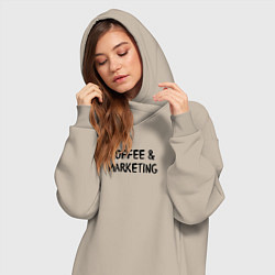 Женское худи-платье Кофе и маркетинг, цвет: миндальный — фото 2