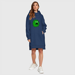 Женское худи-платье Зеленый паразит кричит, цвет: тёмно-синий — фото 2