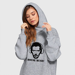 Женское худи-платье Dr House music, цвет: меланж — фото 2