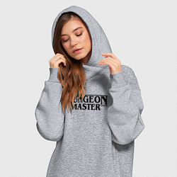 Женское худи-платье DUNGEON MASTER ГАЧИМУЧИ ЧЁРНЫЙ ЛОГО, цвет: меланж — фото 2