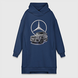 Женское худи-платье Mercedes Gelendwagen G63 AMG G-class G400d, цвет: тёмно-синий