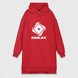 Женское худи-платье ROBLOX WHITE LOGO, цвет: красный