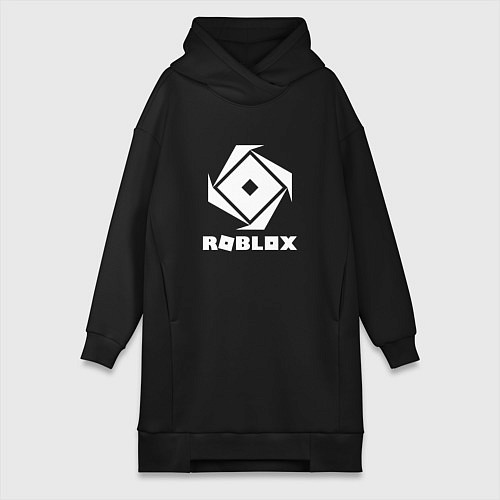 Женская толстовка-платье ROBLOX WHITE LOGO / Черный – фото 1