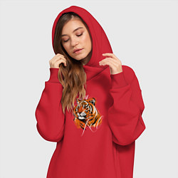 Женское худи-платье Tiger Stay real, цвет: красный — фото 2