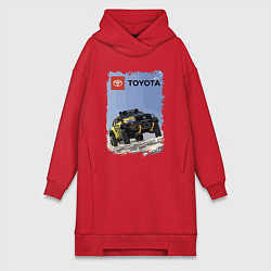 Женское худи-платье Toyota Racing Team, desert competition, цвет: красный