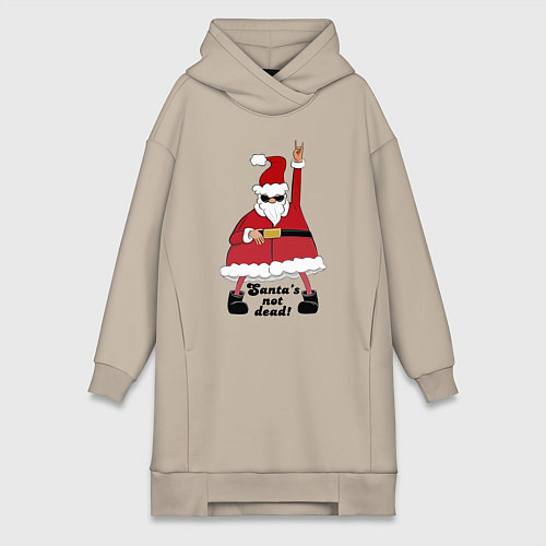 Женская толстовка-платье Santas not dead! / Миндальный – фото 1