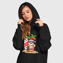 Женское худи-платье Santa on Vibe, цвет: черный — фото 2