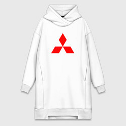 Женское худи-платье MITSUBISHI МИЦУБИСИ МИТСУБИСИ МИЦУБИШИ LOGO STYLE, цвет: белый