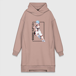 Женское худи-платье Бакскетбол Куроко Тэцуя Куроко, цвет: пыльно-розовый