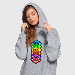 Женское худи-платье Geometry Dash: Smiles, цвет: меланж — фото 2