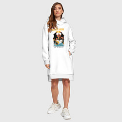 Женское худи-платье Птерозилла - Птеродактиль в стиле Аниме Годзилла, цвет: белый — фото 2