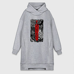 Женское худи-платье BERSERK SWORD БЕРСЕРК МЕЧ, цвет: меланж